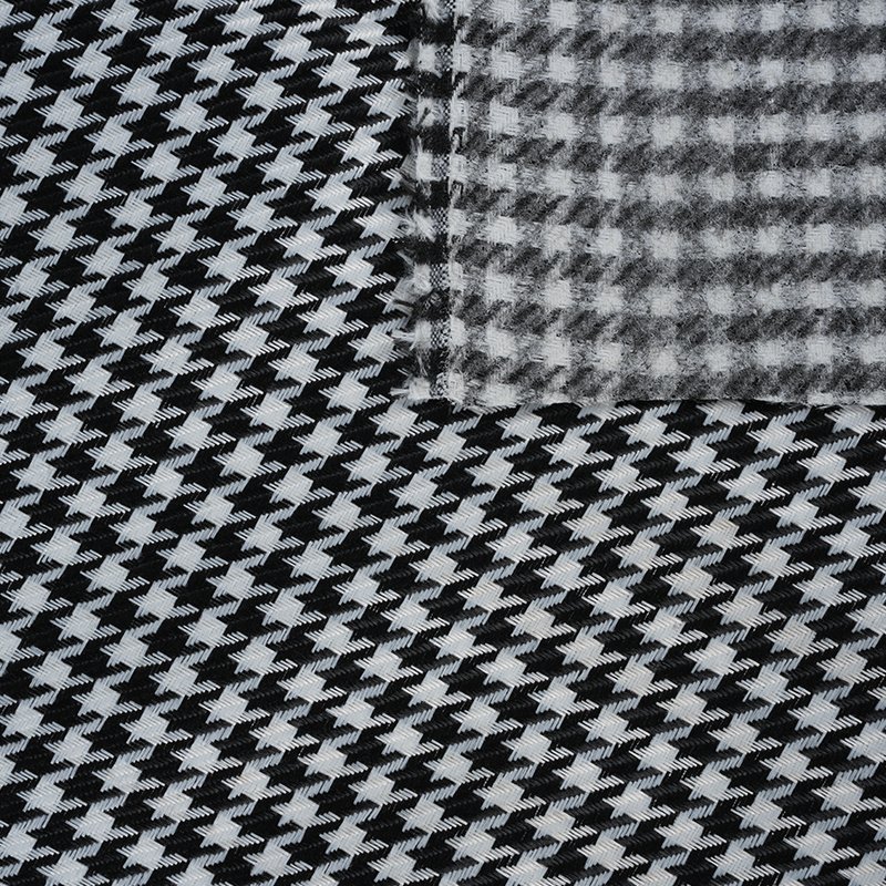 Houndstooth Plaid Polyester Linen na Tela