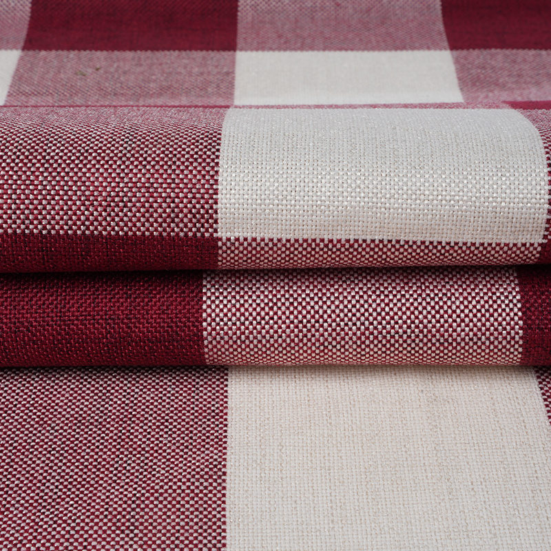 10*10 Plaid Polyester Linen na Tela