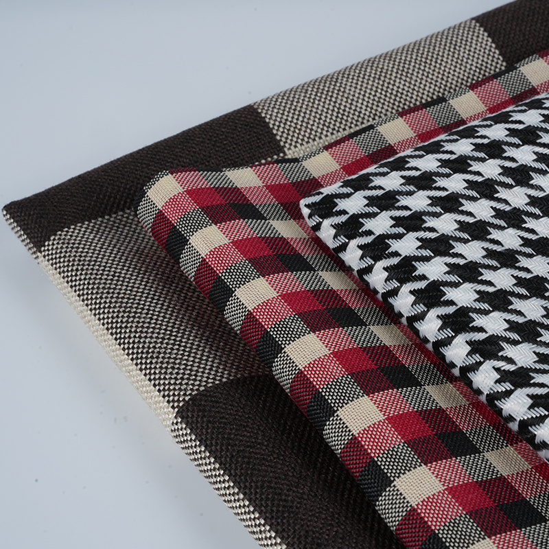 10*10 Plaid Polyester Linen na Tela