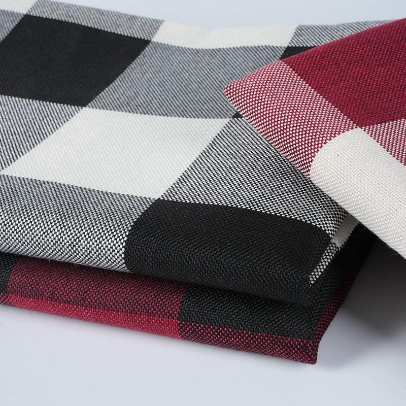 10*10 Plaid Polyester Linen na Tela